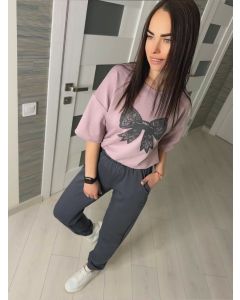 Стилен комплект двойка, декориран с лък